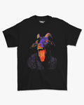 Camiseta Preta Baphomet Goat Dark Art Neon