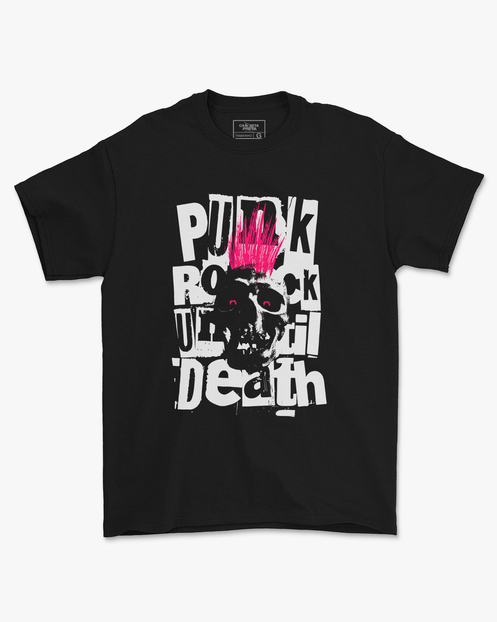 Camiseta Punk Rock Skull Retrô
