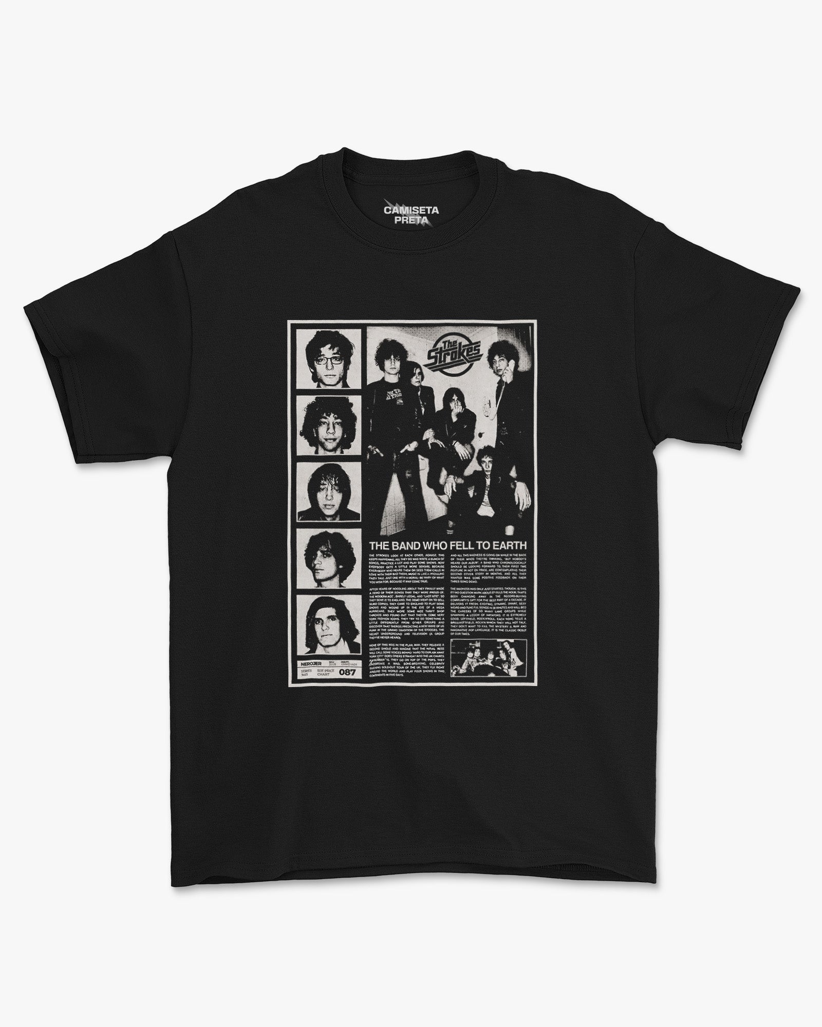 Camiseta Preta The Strokes The Band Who Fell to Earth