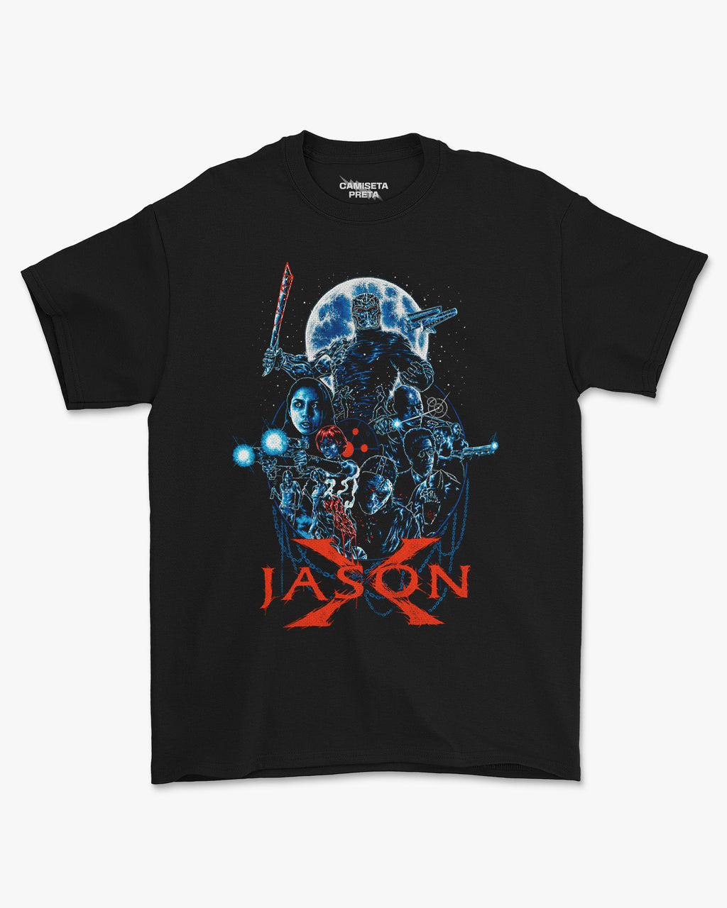 Camiseta Preta Jason X Terror Beyond Earth