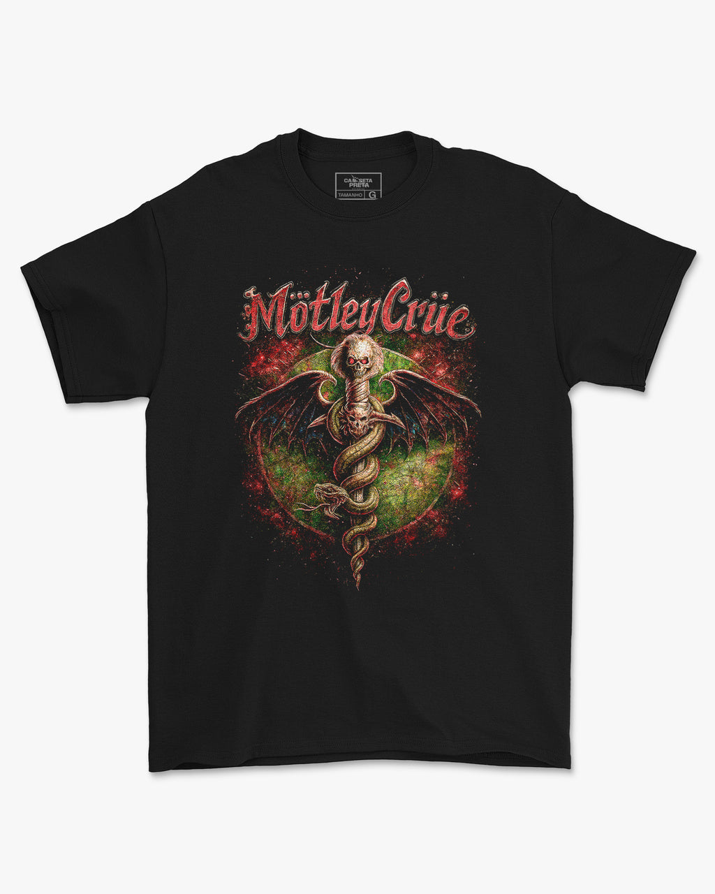 Camiseta Motley Crue Serpentes Glam Rock