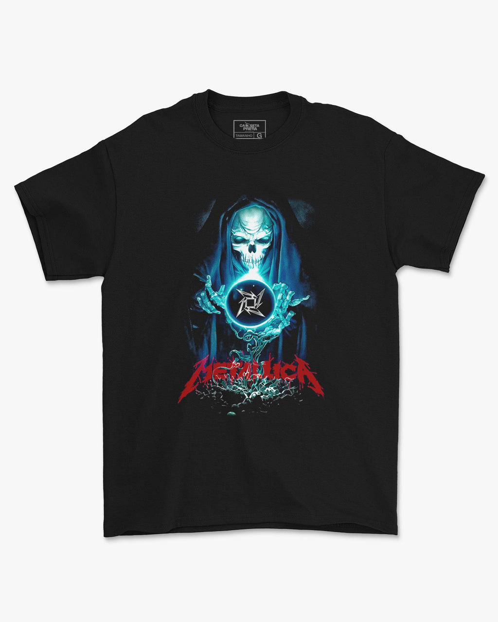 Camiseta Preta Metallica Ilusion