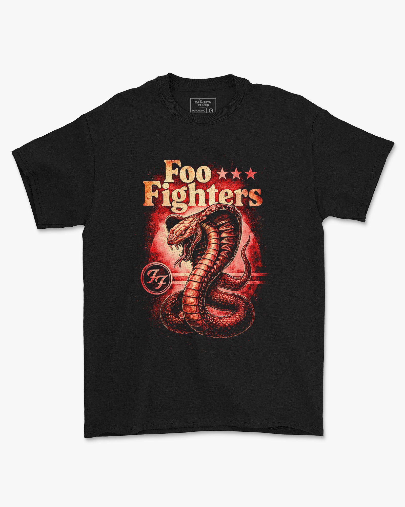 Camiseta Rock Foo Fighters Snake Estampa