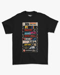 Camiseta Preta VHS 80’s Video Store Rewind the 80s