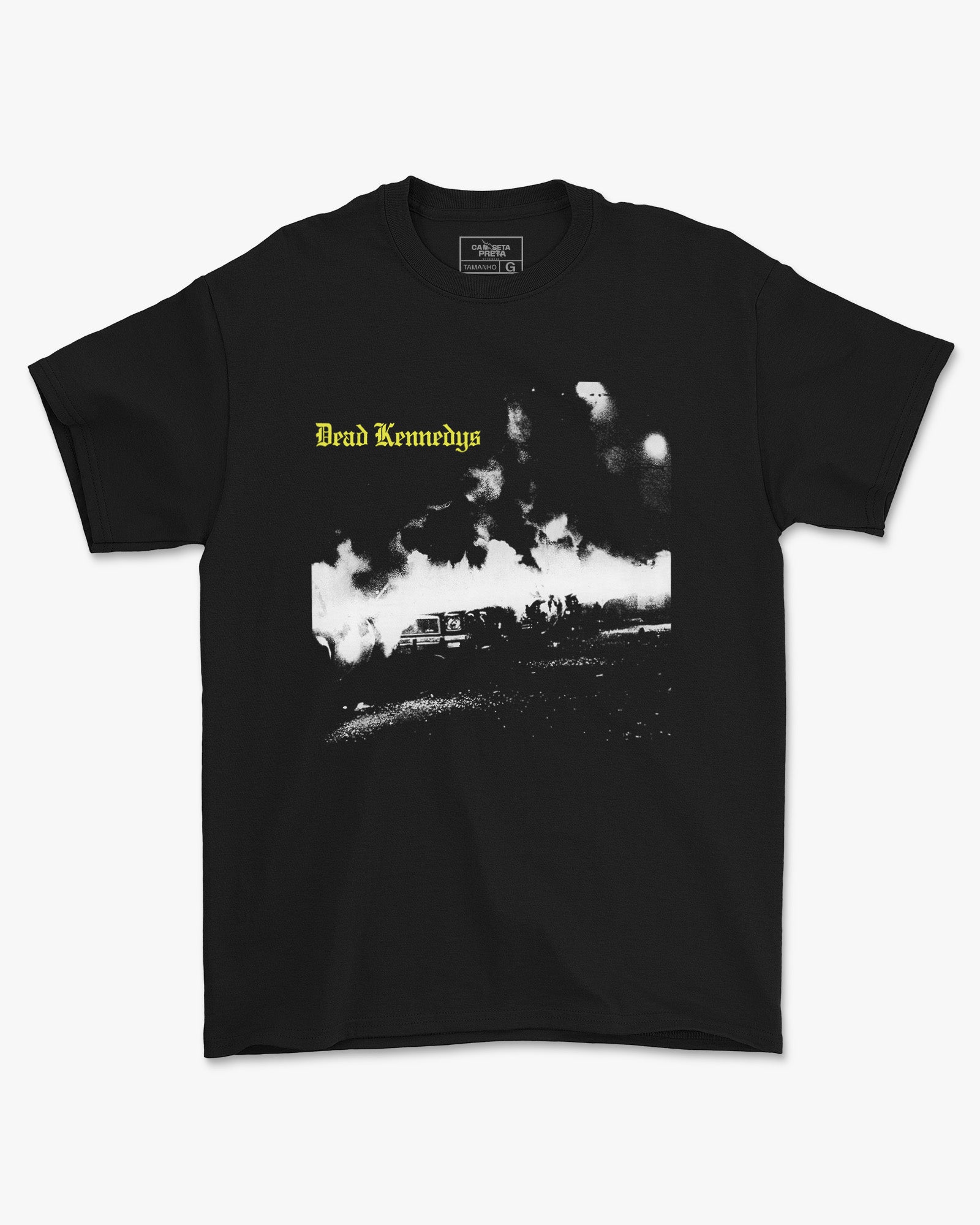 Camiseta Preta Dead Kennedys Carros em Chamas  Punk