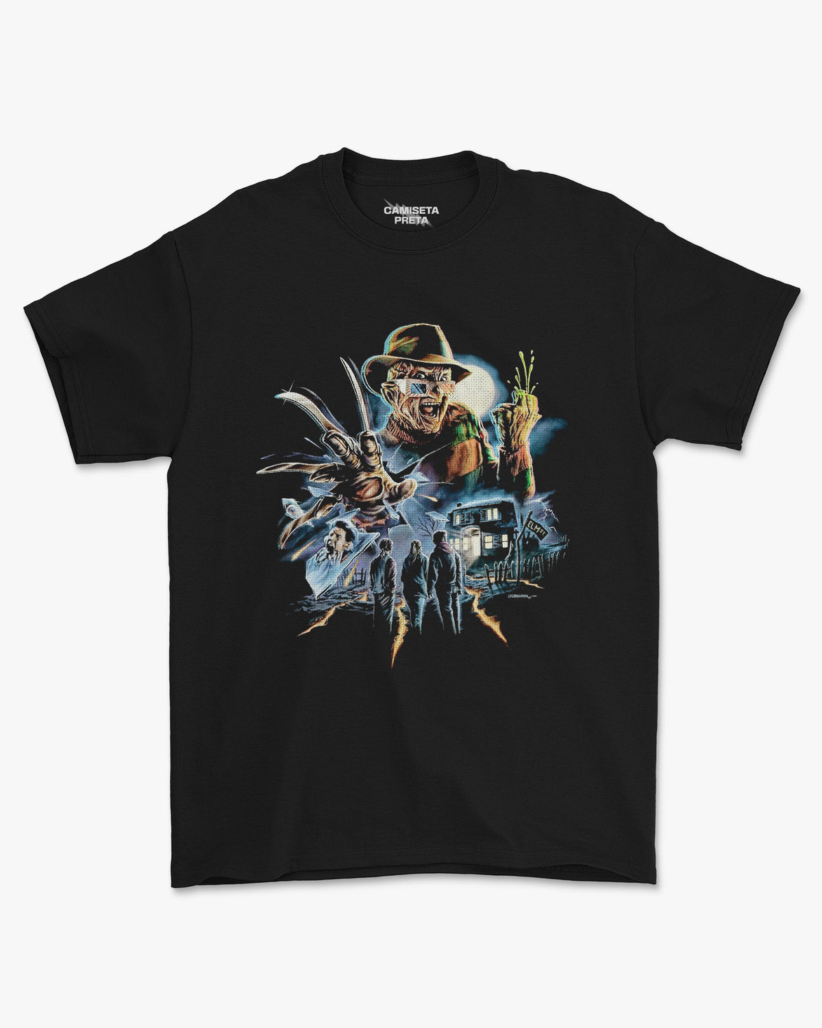 Camiseta Preta Freddy Krueger Elm Street Dream Killer