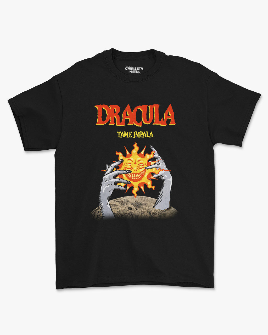 Camiseta Preta Tame Impala Dracula Psychedelic