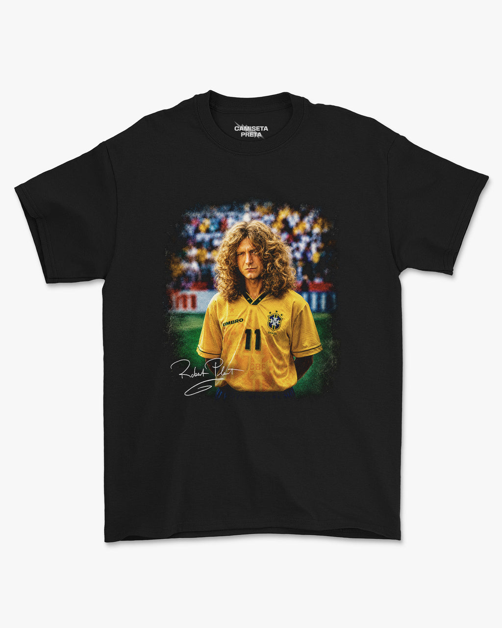 Camiseta Preta Robert Plant Ídolo da Seleção do Rock