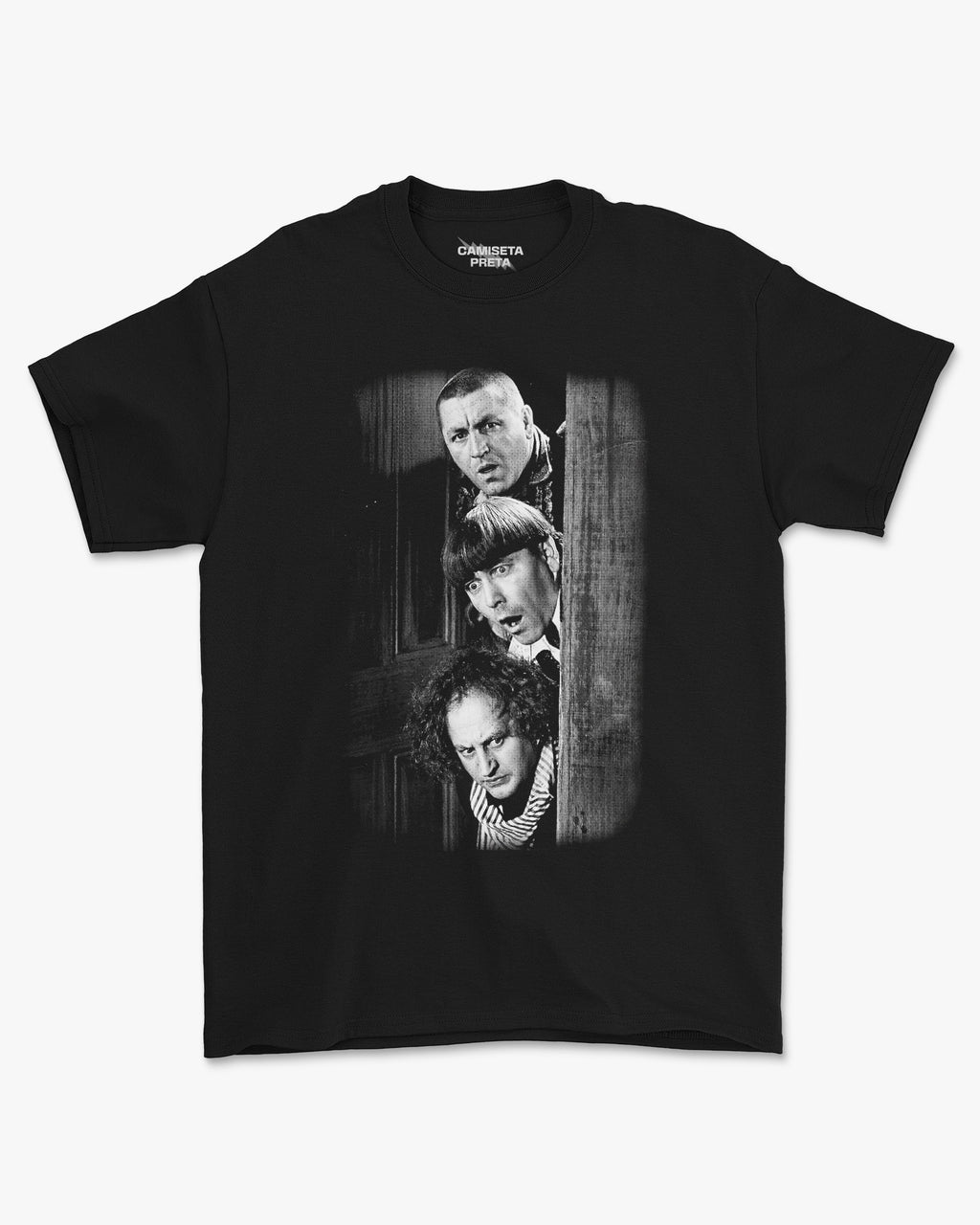 Camiseta Preta Trouble at the Door Classic Comedy