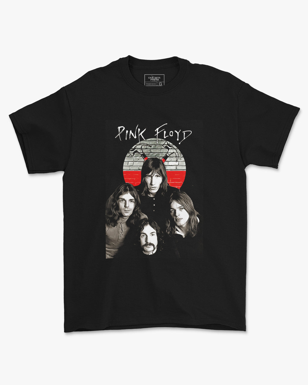 Camiseta Preta Pink Floyd Members