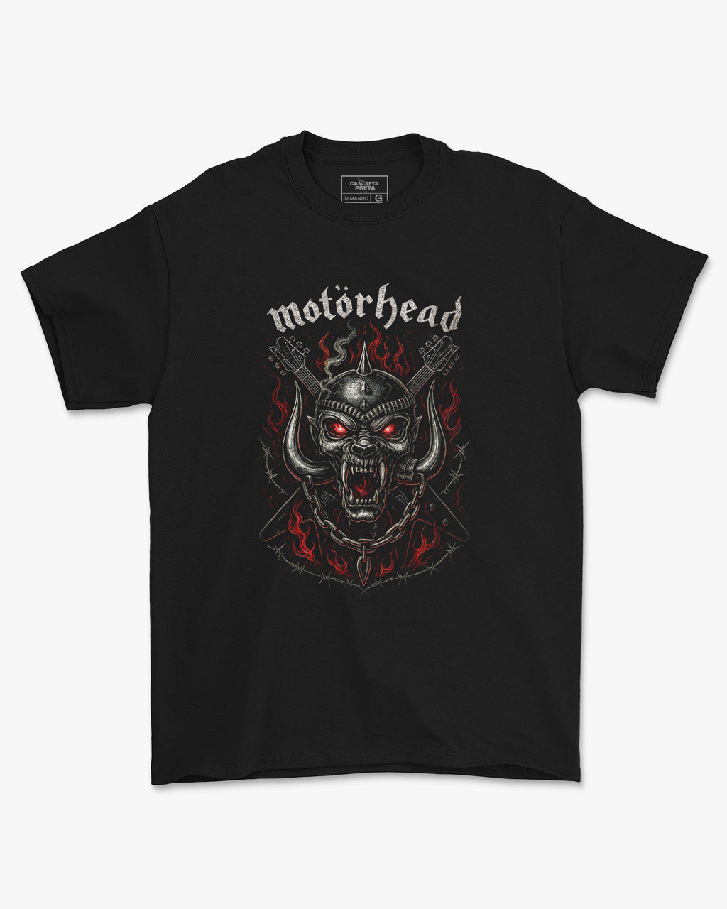 Camiseta Preta Motörhead Dog Metal