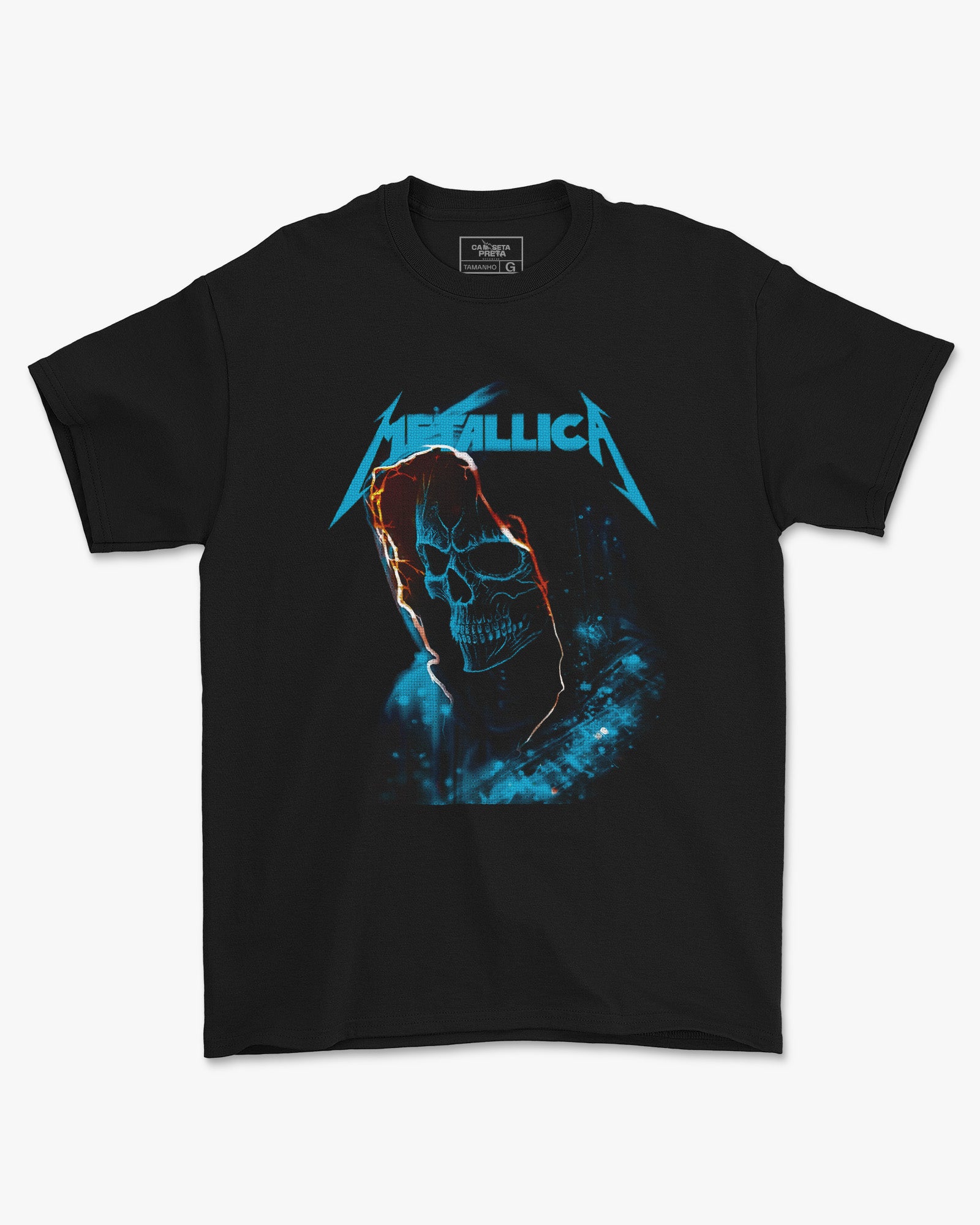 Camiseta Clássica Metallica Blue Skull