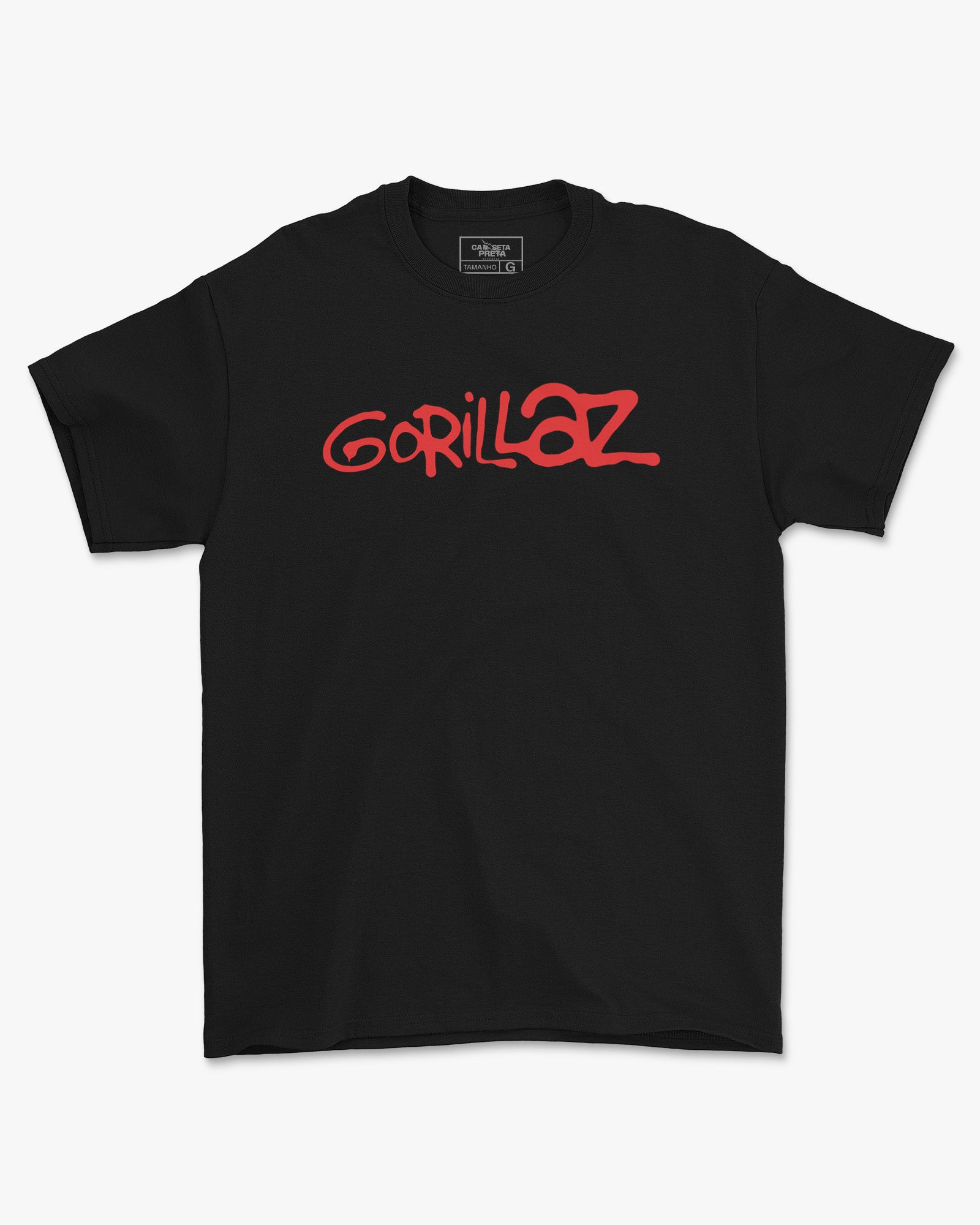 Camiseta Gorillaz Logo Clássica Vermelha