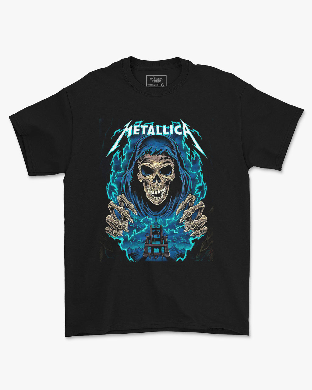 Camiseta Metallica Over Skull Heavy Metal