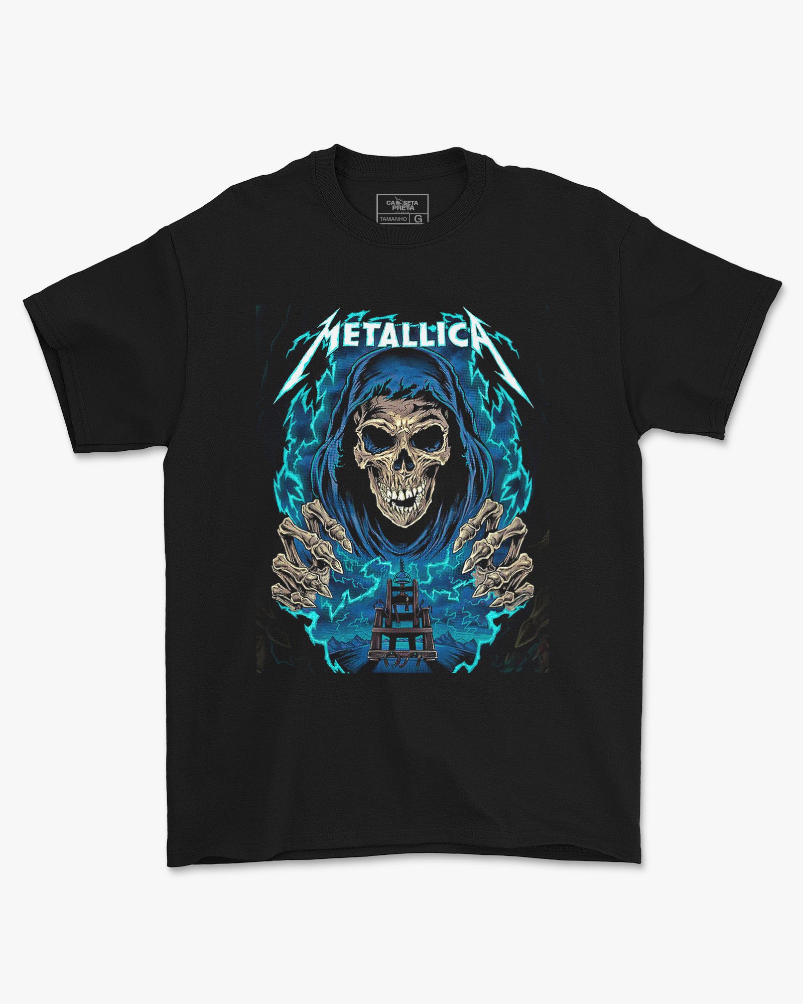 Camiseta Metallica Over Skull Heavy Metal
