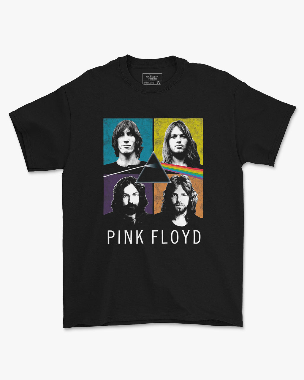 Camiseta Clássica Pink Floyd Integrantes Pop Art