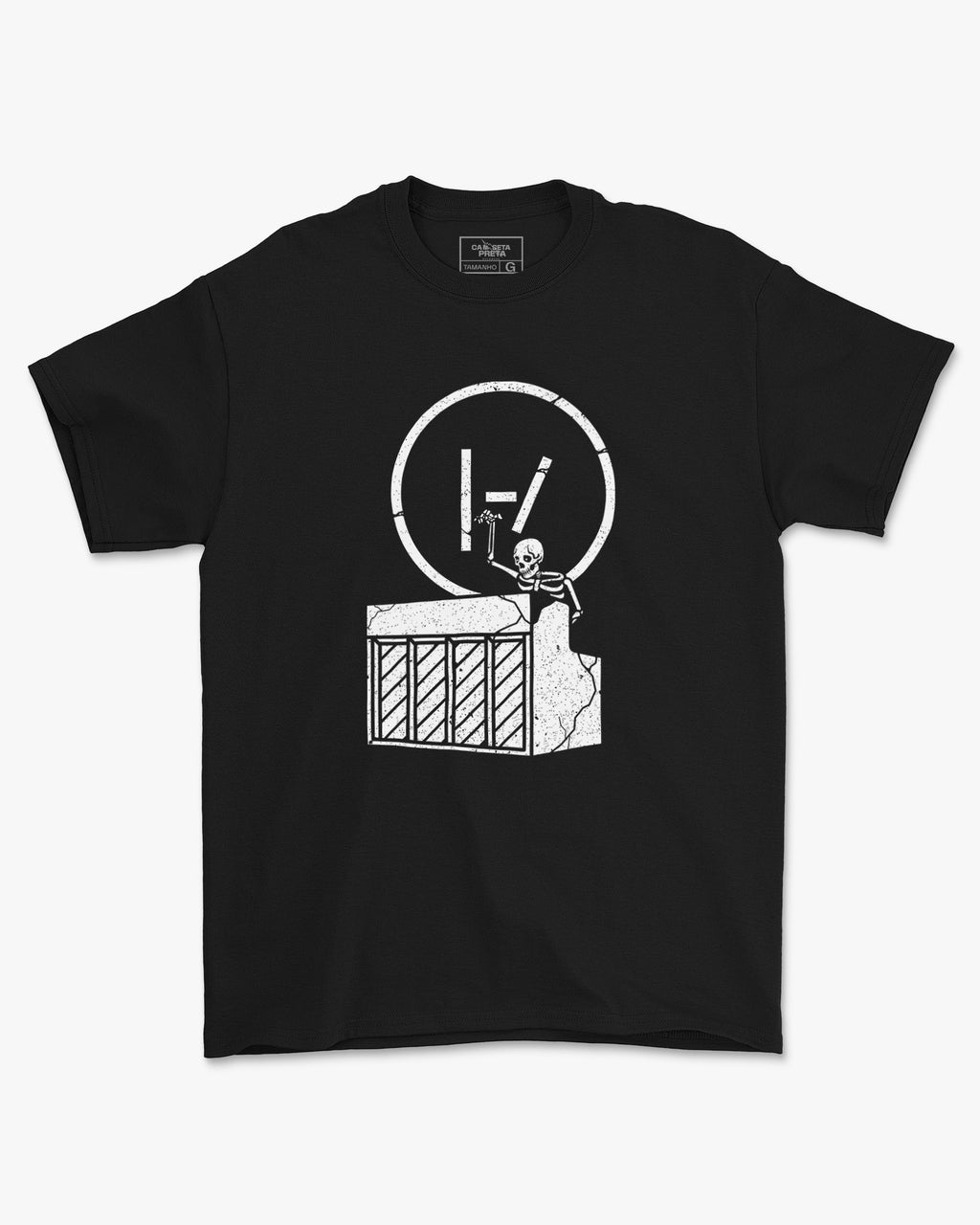 Camiseta Preta Twenty One Pilots Skull