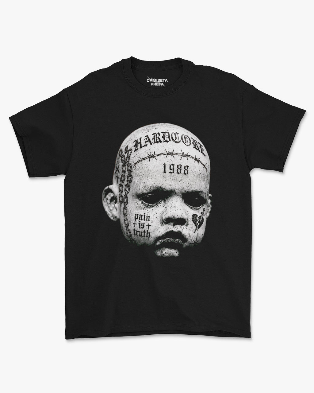 Camiseta Preta Hardcore 1988 Pain Is Truth