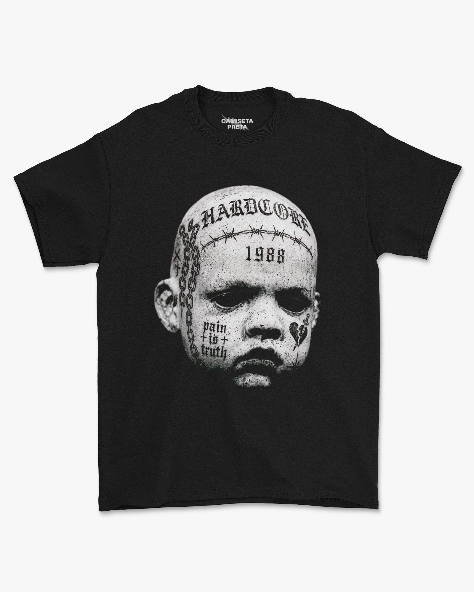 Camiseta Preta Hardcore 1988 Pain Is Truth