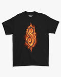 Camiseta Preta Slipknot The Burning S Símbolo em Chamas