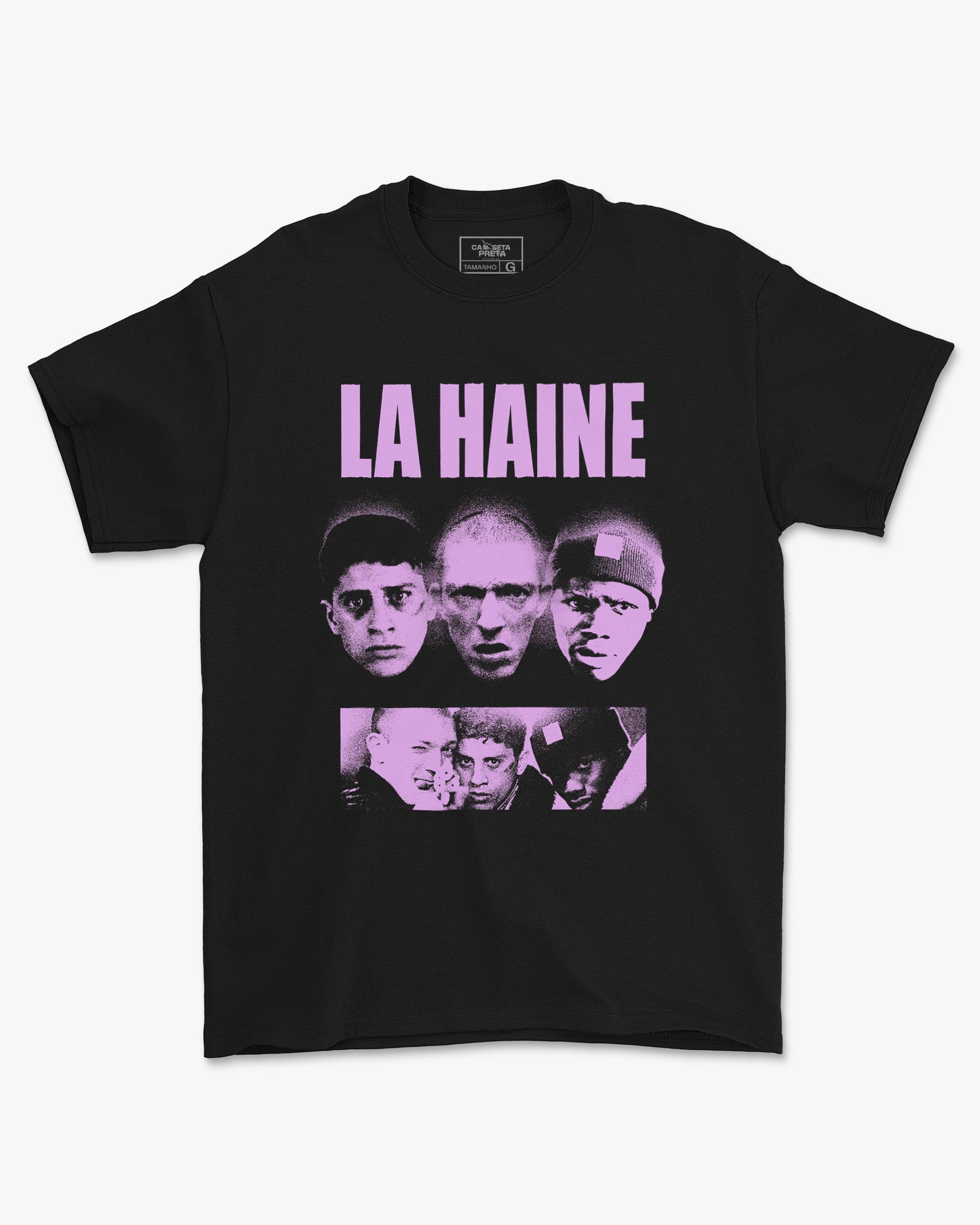 Camiseta La Haine Integrantes Roxo Estilo Urbano Unissex