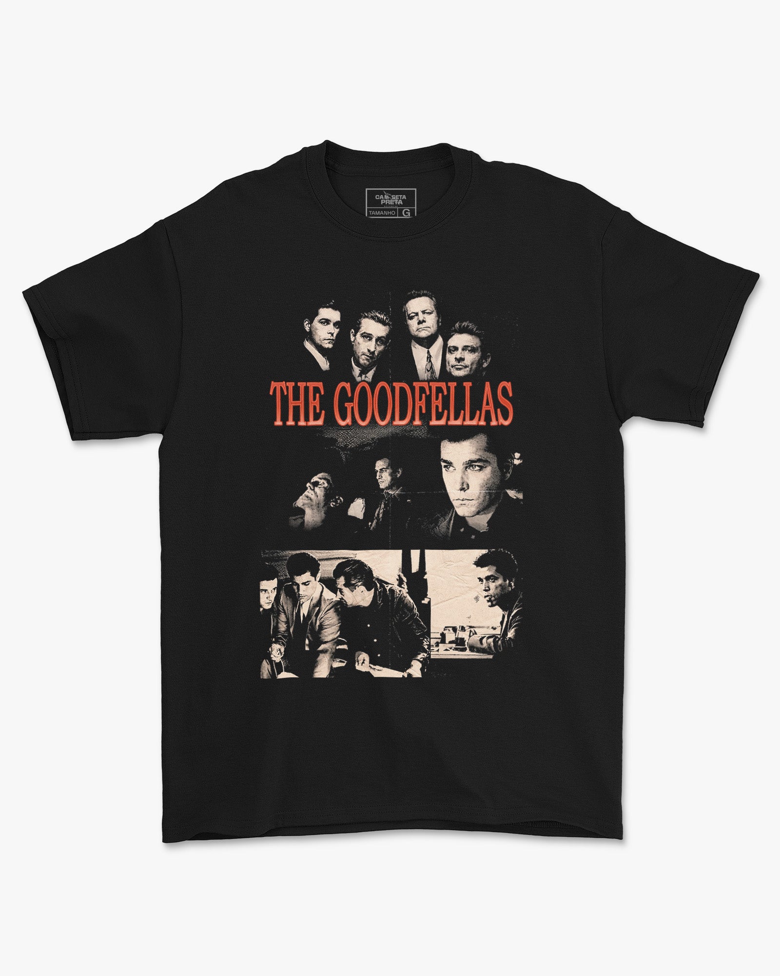 Camiseta Preta Goodfellas Integrantes Visual Clássico Unissex