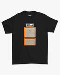 Camiseta Preta Amplificador de Guitarra Orange
