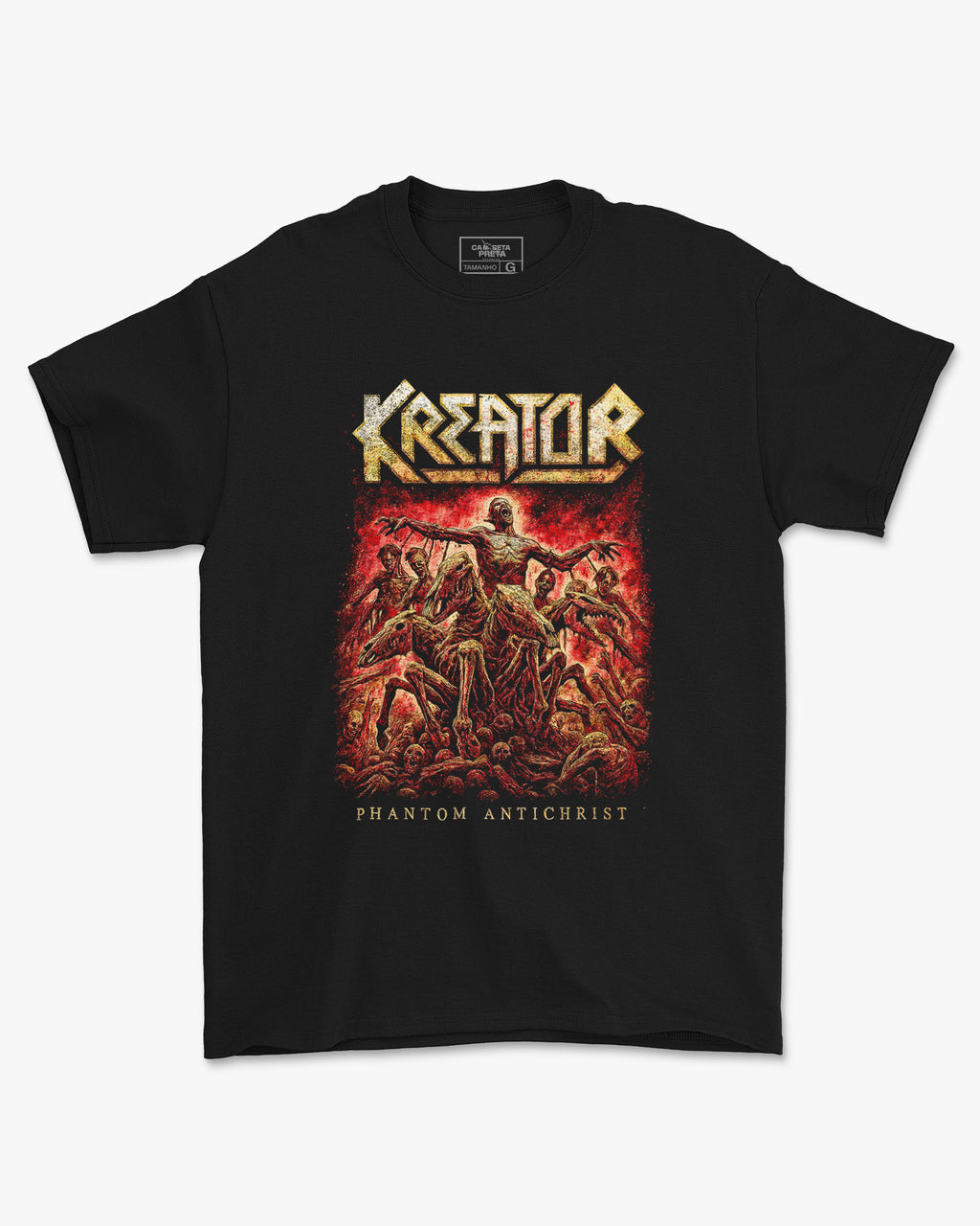 Camiseta Preta Kreator Phantom Antichrist