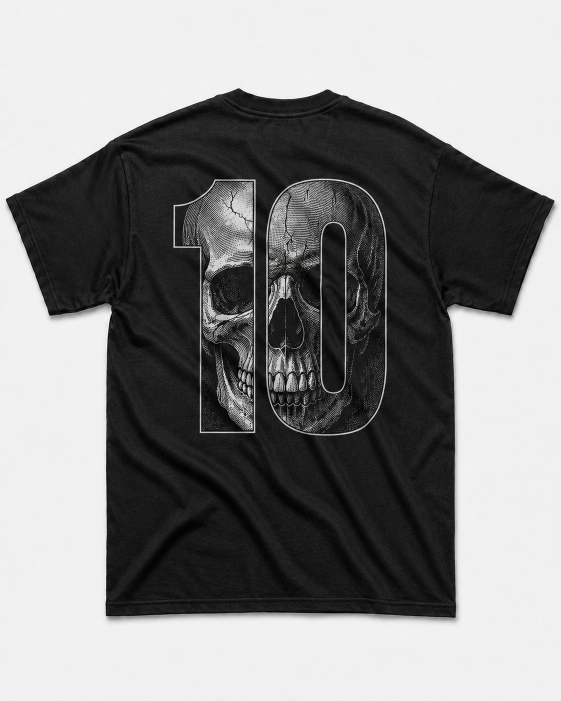 Camiseta Preta Camisa 10 da Seleção Brasileira do Rock Caveira