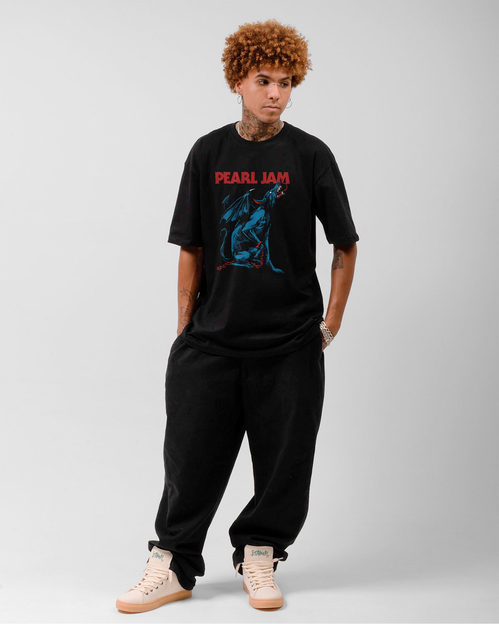 Camiseta Alternativa Pearl Jam Estampa Lobo