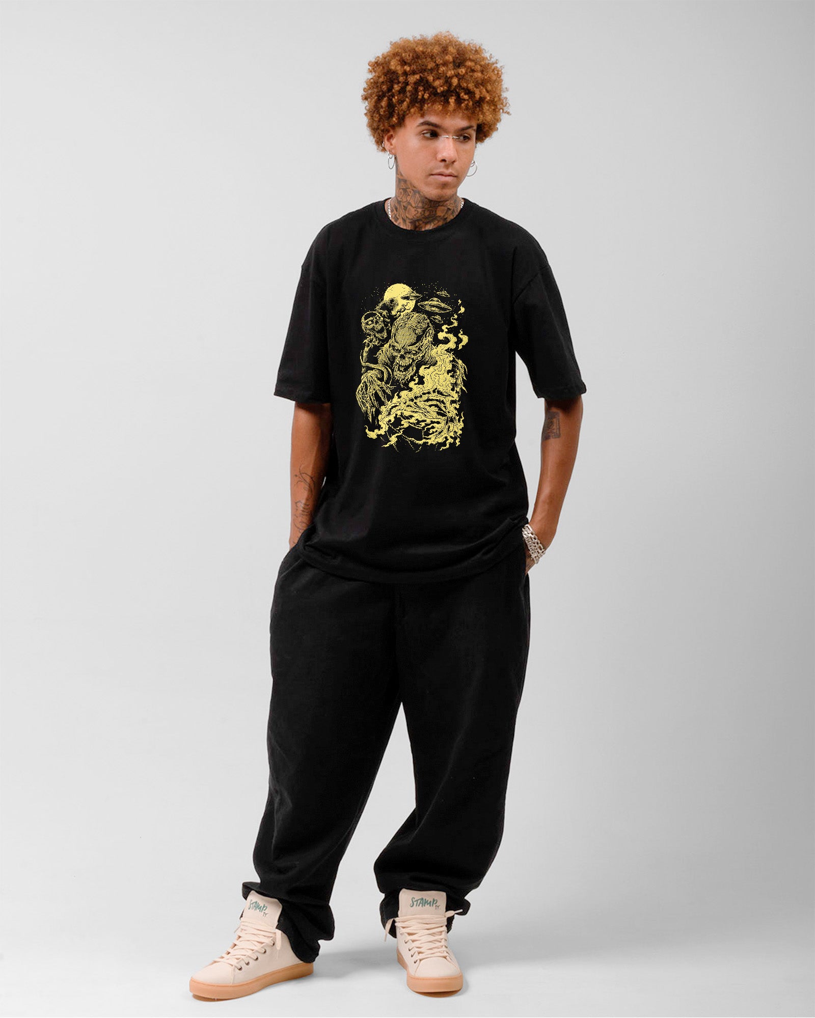 Camiseta Rock Skull Ovni Estampa