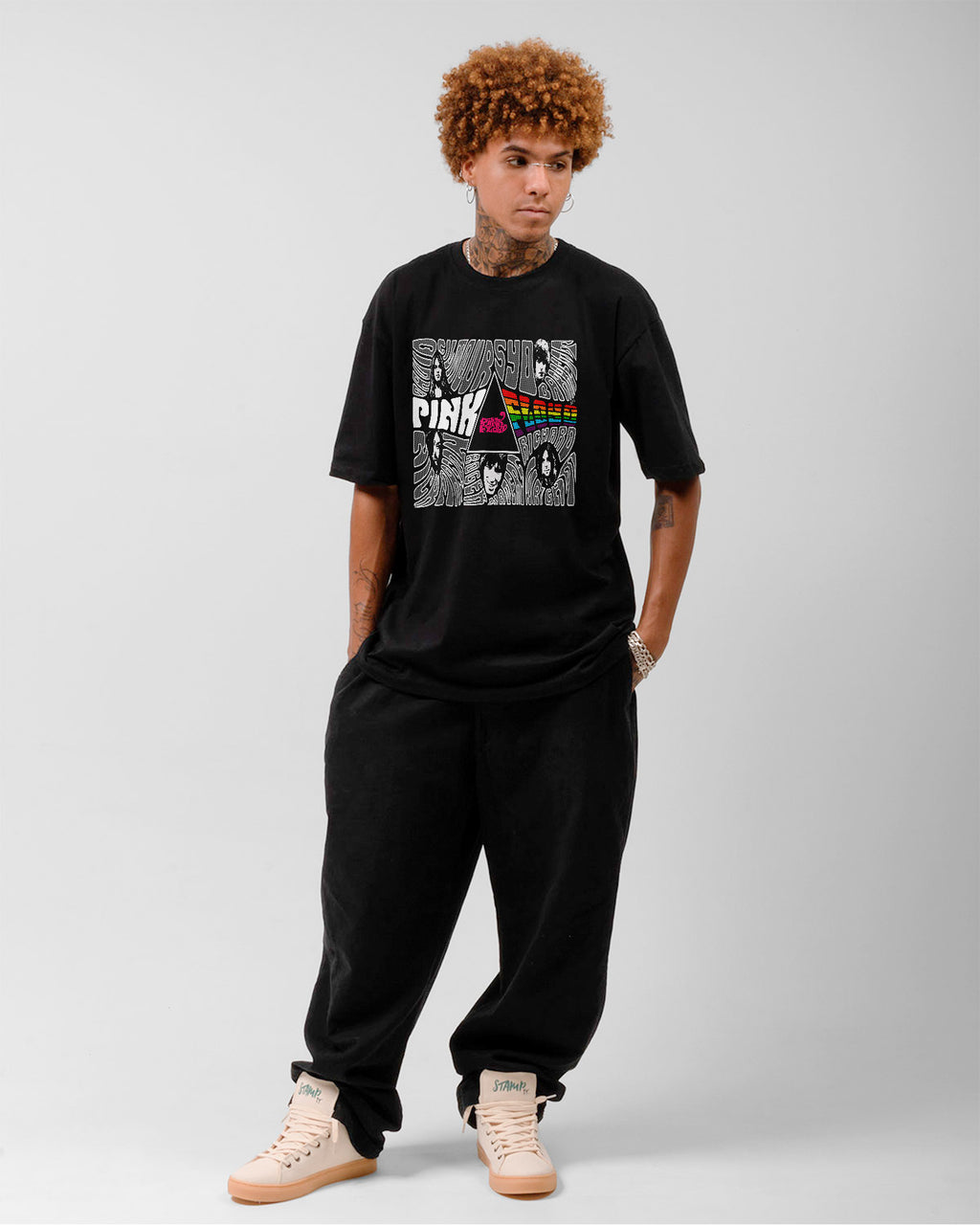 Camiseta Preta Pink Floyd Names