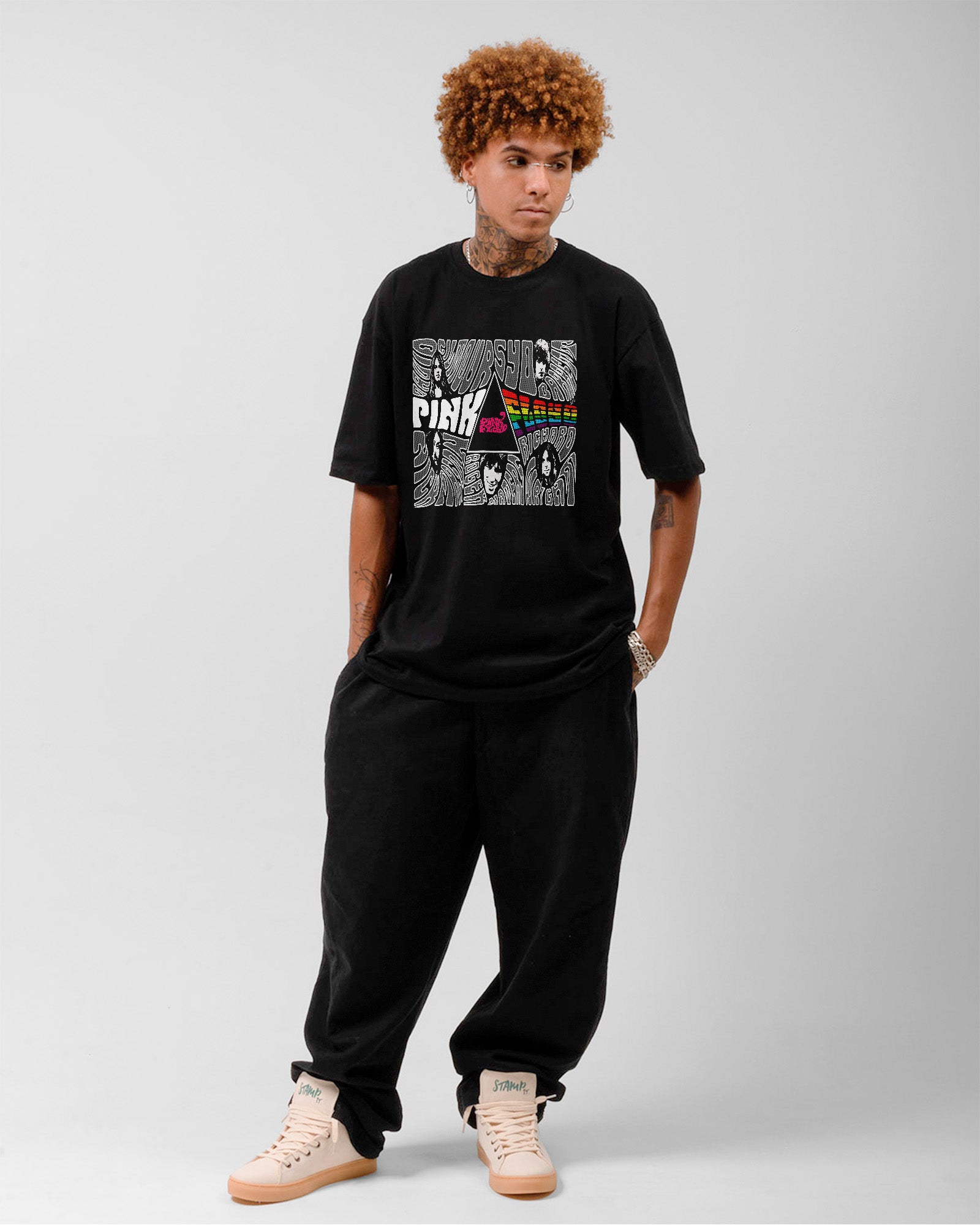 Camiseta Preta Pink Floyd Names