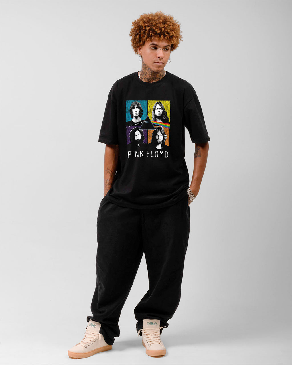 Camiseta Clássica Pink Floyd Integrantes Pop Art