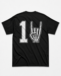 Camiseta Preta Camisa 10 da Seleção Brasileira do Rock Mão Esqueleto