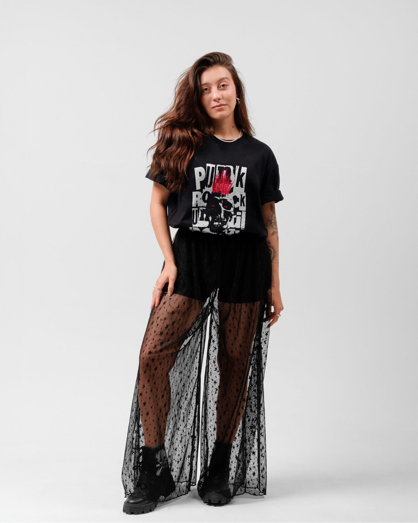 Camiseta Punk Rock Skull Retrô