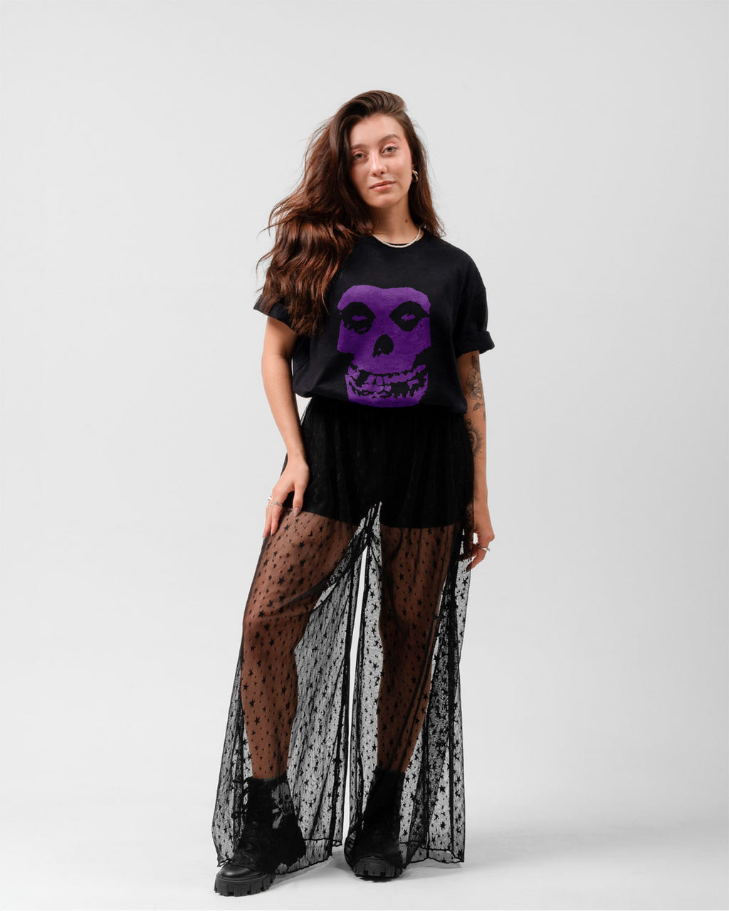 Camiseta Alternativa Misfits Skull Roxo