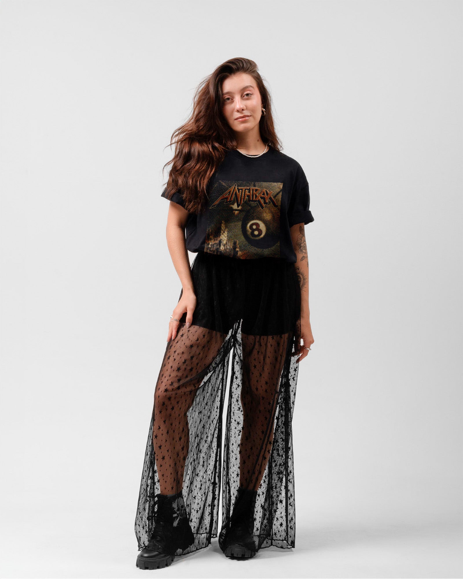 Camiseta Anthrax Bola 8 Preta Estampada Unissex