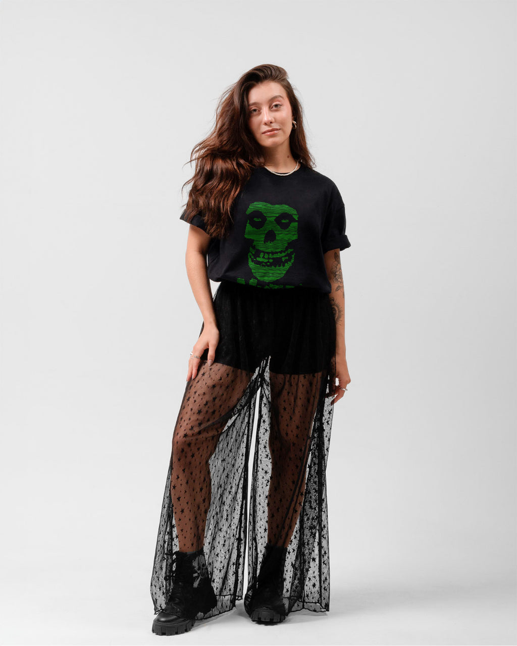 Camiseta Rock Misfits Caveira Verde