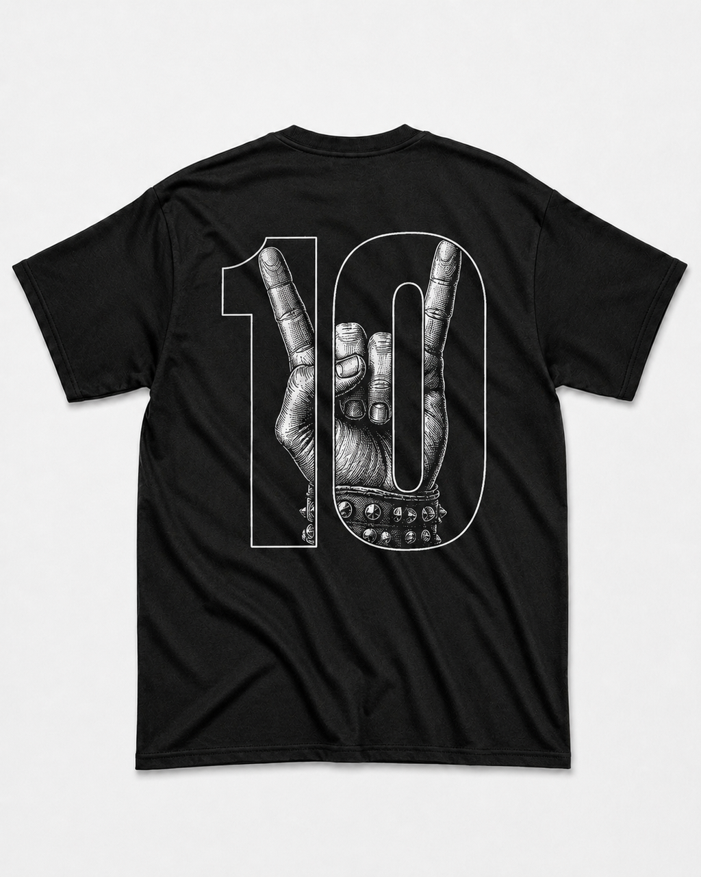 Camiseta Preta Camisa 10 da Seleção Brasileira do Rock Hand Rock