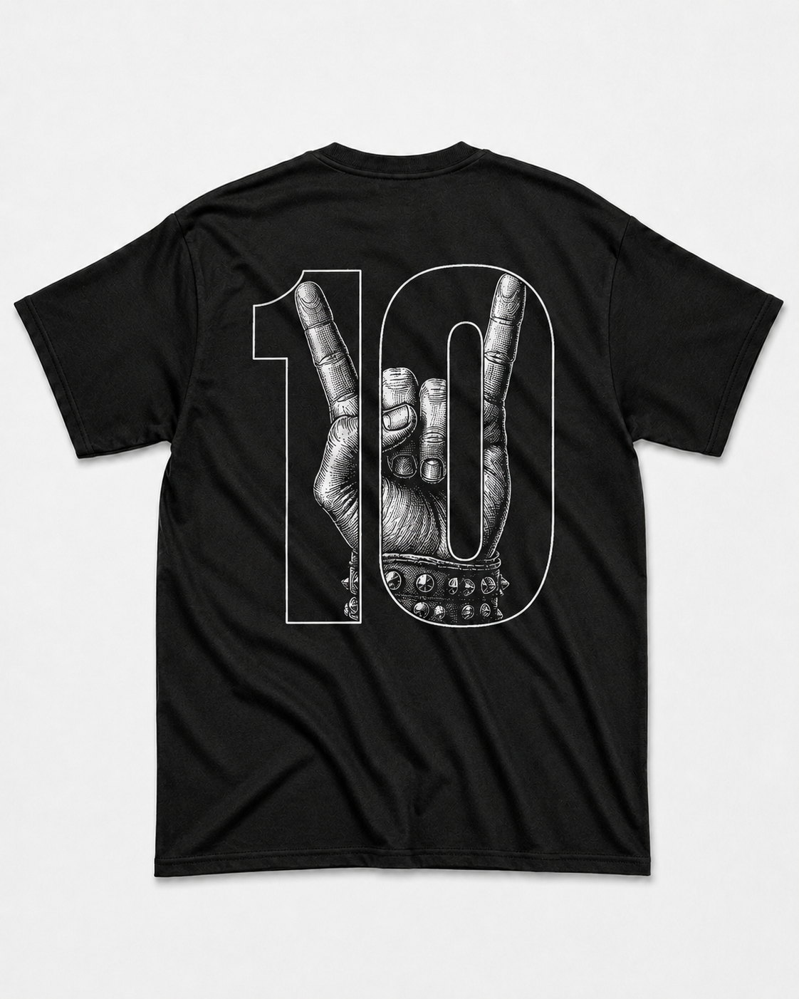 Camiseta Preta Camisa 10 da Seleção Brasileira do Rock Hand Rock