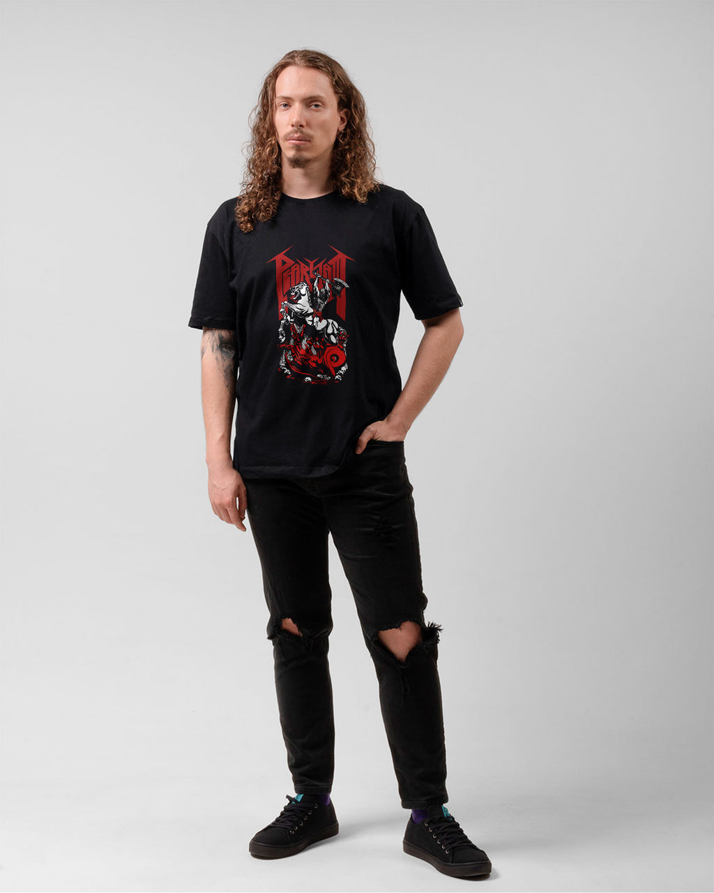 Camiseta Preta Pearl Jam Cavalo Guerreiro