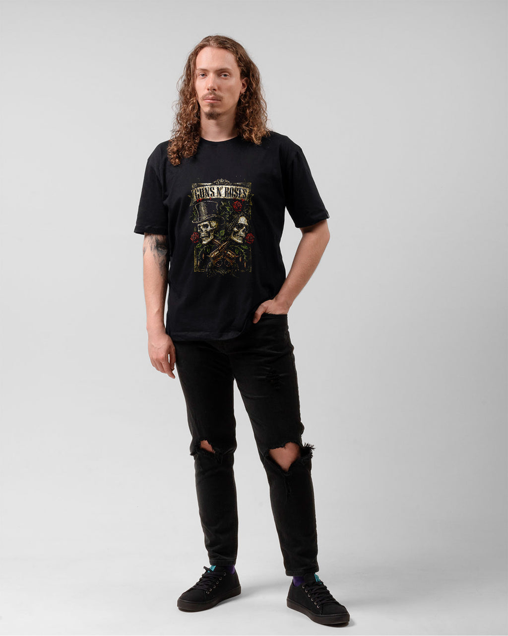Camiseta Preta Guns N’ Roses Caveira