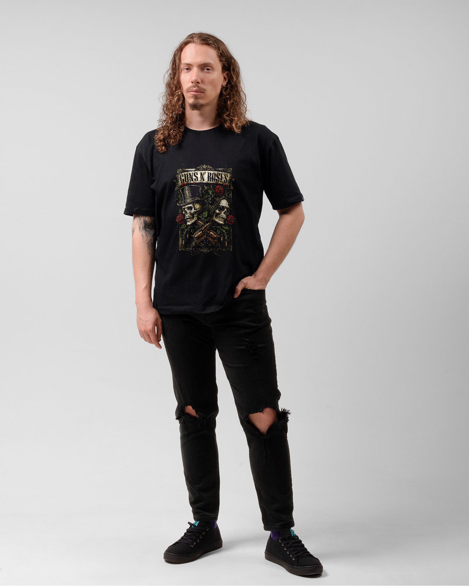 Camiseta Preta Guns N’ Roses Caveira