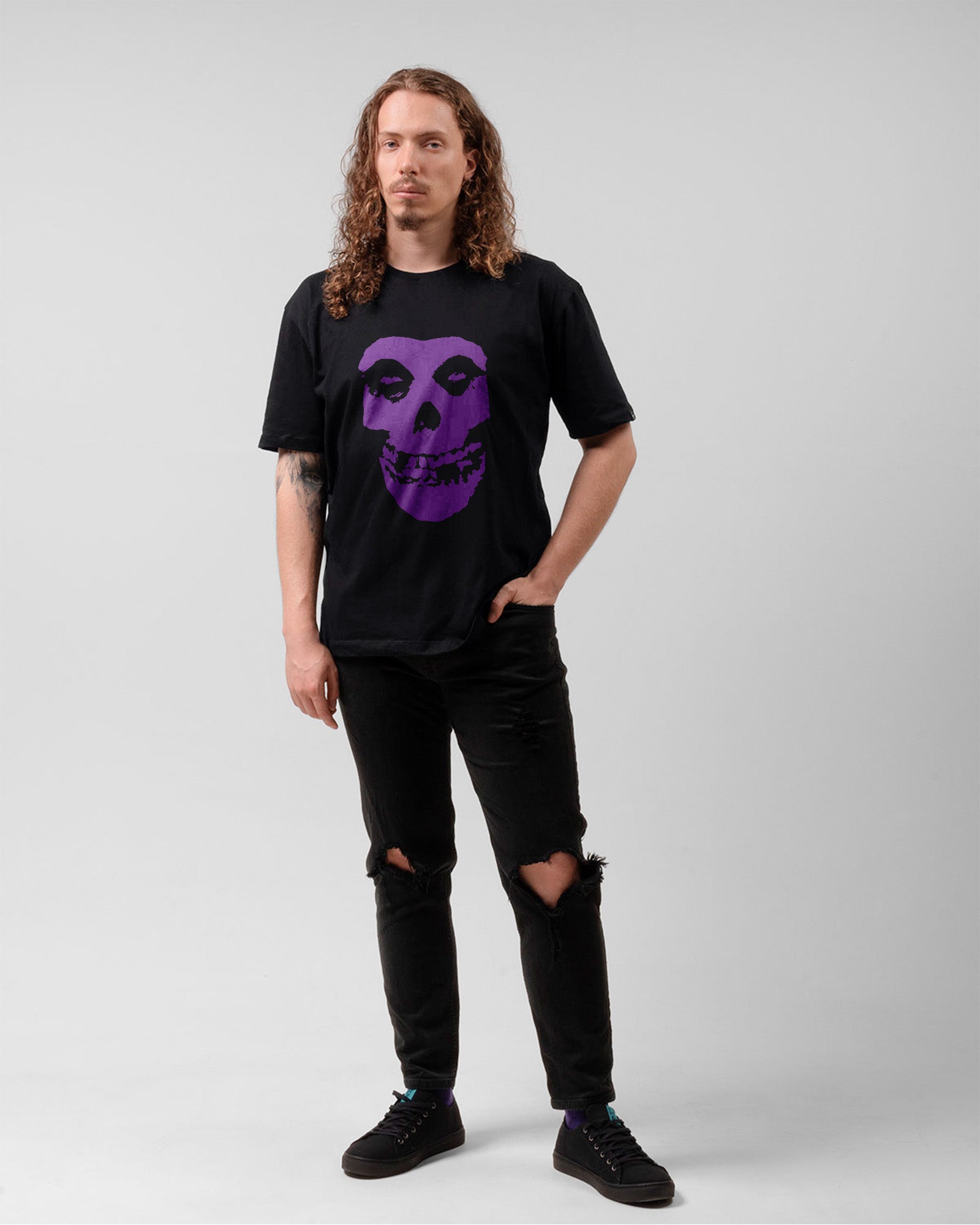 Camiseta Alternativa Misfits Skull Roxo