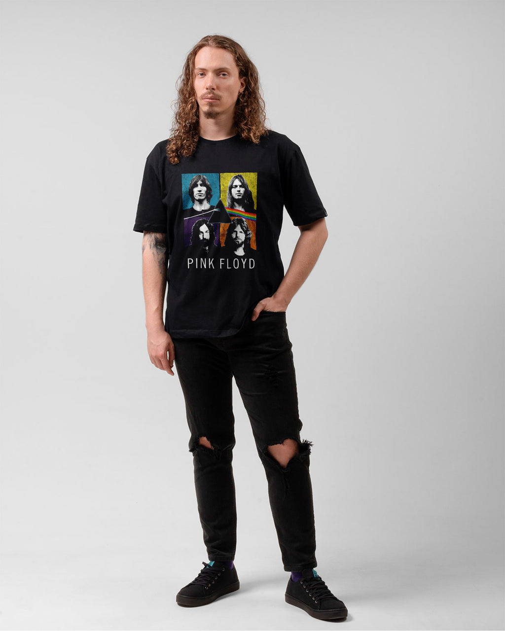 Camiseta Clássica Pink Floyd Integrantes Pop Art