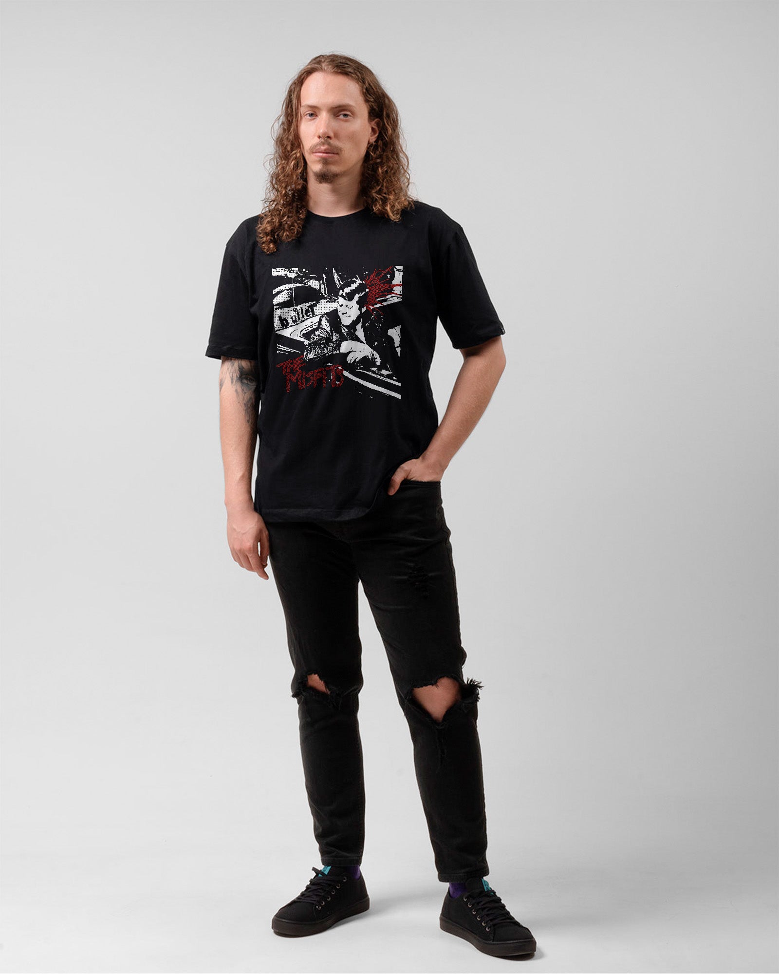 Camiseta The Misfits Bullet Estampa Preta Punk