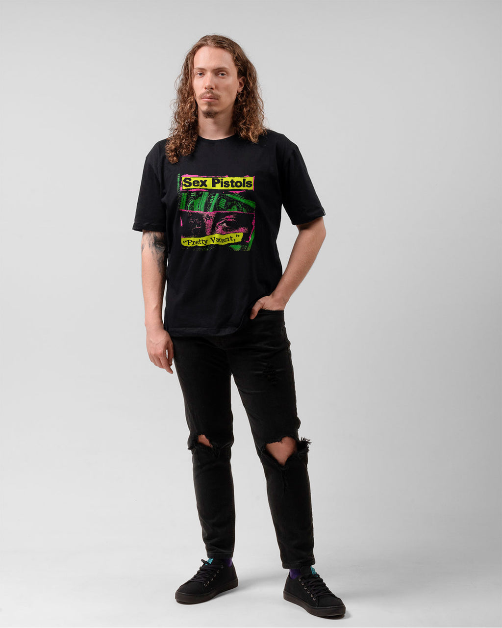 Camiseta Preta Sex Pistols Pretty Vacant Punk Rock