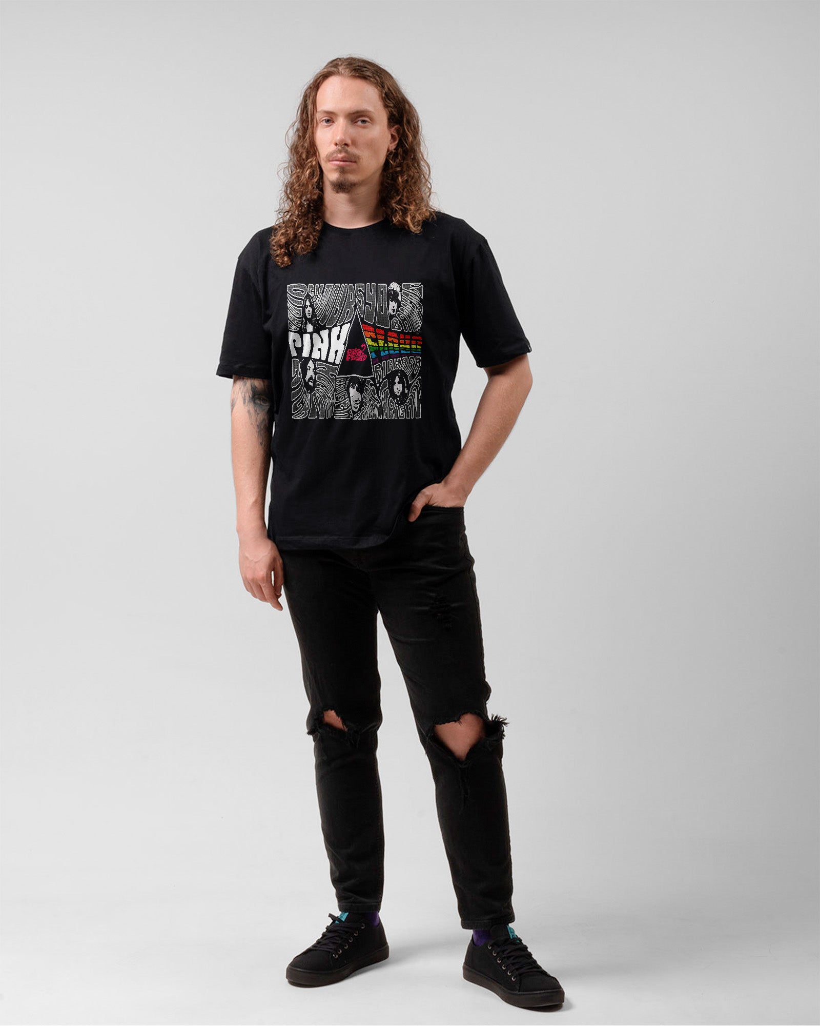 Camiseta Preta Pink Floyd Names