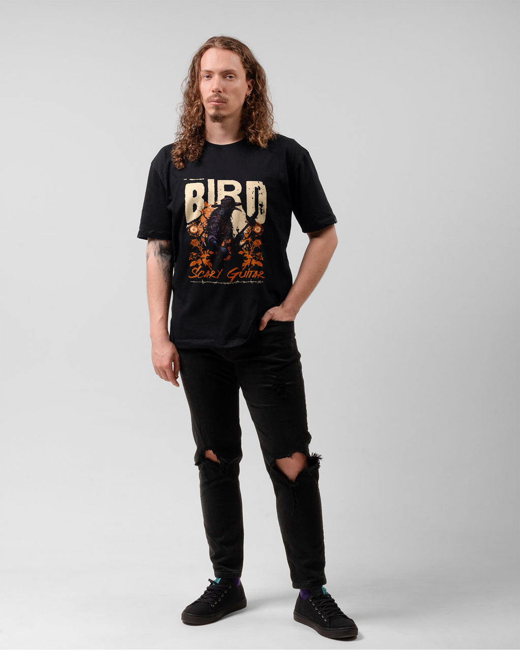 Camiseta Byrd Scary Guitar Rock Clássico